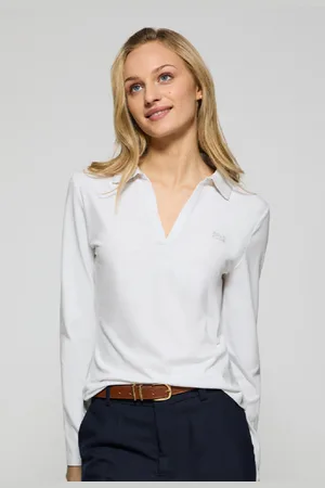 Polo Club® Polo Pia Blanc Sans Boutons Avec ogo Caoutchouté