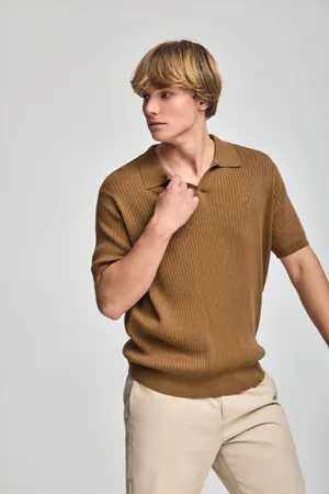 Polo Club® Pull Côtelé Camel Jay Avec onogramme Brodé
