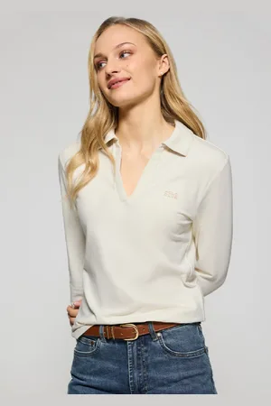 Polo Club® Polo Pia Écru Sans Boutons Avec ogo Caoutchouté