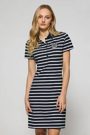 Polo Club® Robe Polo Bleu arine À Col Rayé Avec Écusson Nautique