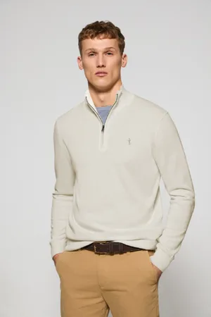 Polo Club® Pull Beige Zippé Et Rigby Go Brodé