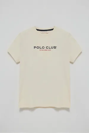 Polo Club® T-Shirt Basique Écru À ogo Caoutchouté