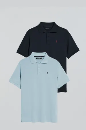 Polo Club® Ot De Deux Polos À Trois Boutons Bleu Clair Et Bleu arine Avec ogo Rigby Go