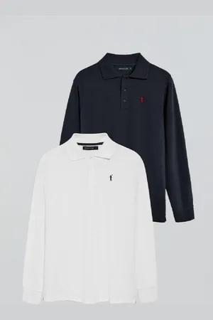 Polo Club® Ot De Deux Polo À anches ongues En Bleu arine Et Blanc Avec ogo Rigby Go