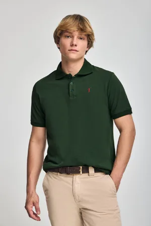 Polo Club® Polo Vert Bouteille À anches Courtes Et Trois Boutons Avec ogo Brodé Rigby Go
