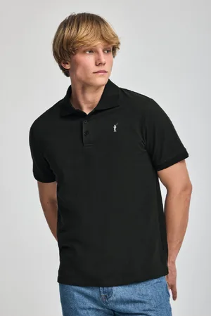 Polo Club® Polo Noir À anches Courtes Et Trois Boutons Avec ogo Brodé Rigby Go