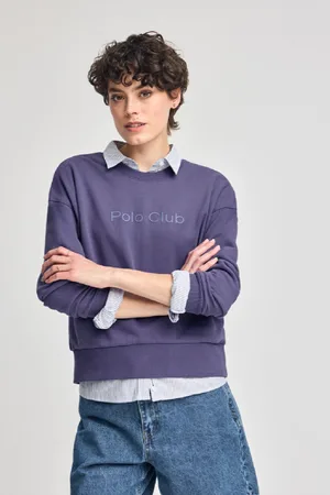Polo Club® Sweat Violet Bleuté Avec ogo Caoutchouté Sur e Devant