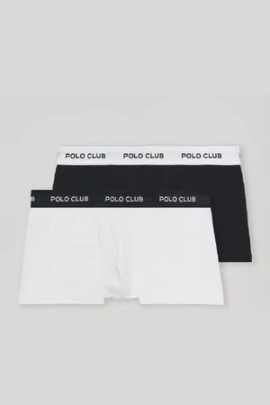 Polo Club® Ot De Deux Boxers Blanc Et Noir Avec ogo