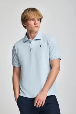 Polo Club® Polo Bleu Clair À anches Courtes Et Trois Boutons Avec ogo Brodé Rigby Go