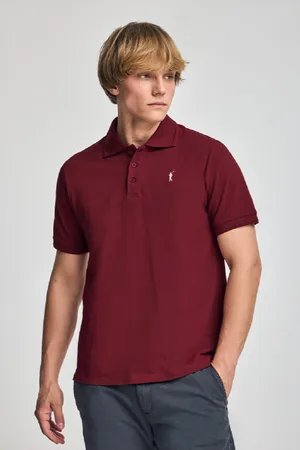 Polo Club® Polo Grenat À anches Courtes Et Trois Boutons Avec ogo Brodé Rigby Go