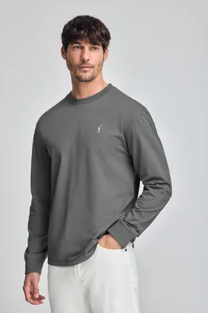 Polo Club® T-Shirt Gris Asphalte À anches ongues Et Brodé Rigby Go