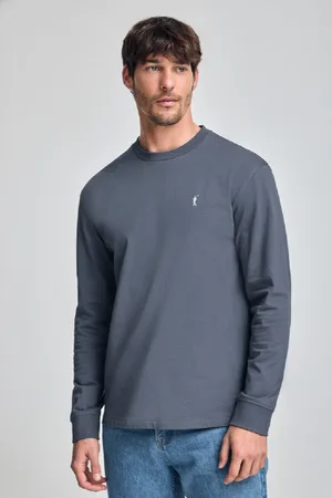 Polo Club® T-Shirt Bleu Denim À anches ongues Et Brodé Rigby Go