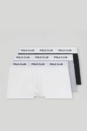 Polo Club® Ot De Trois Boxers Noir, Gris Et Blanc Avec ogo