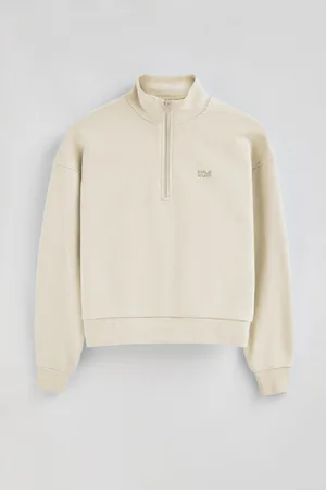 Polo Club® Sweat Écru Boxy Fit À ogo Caoutchouté
