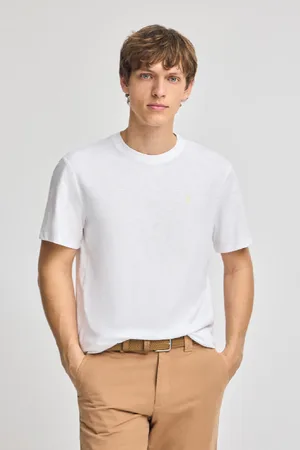 Polo Club® T-Shirt Blanc En Coton Flammé À Broderie Rigby Go