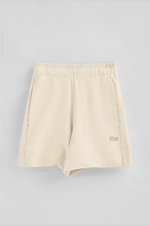 Polo Club® Bermuda En Coton Écru À ogo Brodé