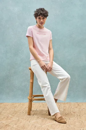Polo Club® T-Shirt Basique Rose À ogo Caoutchouté
