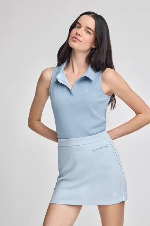 Polo Club® Polo Bleu Clair Sans anches Avec onogramme Brodé