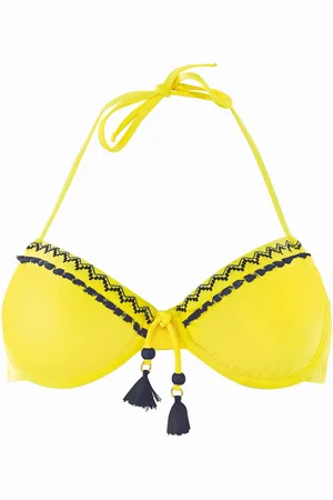 Brigitte Bardot Haut de maillot à armatures jaune/marine Mambo