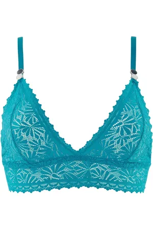 Pommpoire Soutien-gorge triangle sans armatures turquoise Check-In
