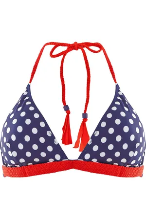 Brigitte Bardot Haut de maillot triangle marine/rouge Plaisance