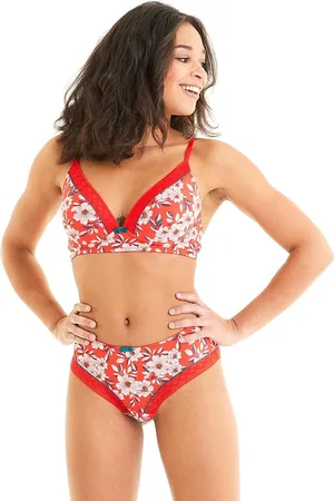 Pommpoire Soutien-gorge coques sans armatures rouge Incendie