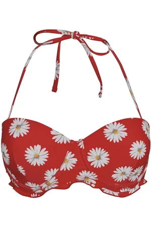 Brigitte Bardot Haut de maillot balconnet rouge Floral