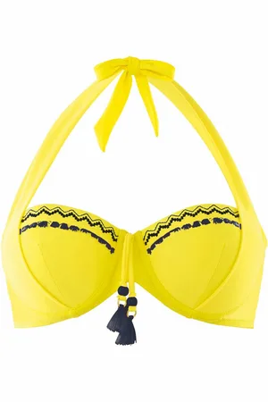 Brigitte Bardot Haut de maillot balconnet jaune/marine Mambo