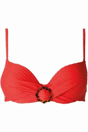 Brigitte Bardot Haut de maillot de bain coques push up rouge Rivage