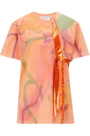 Collina Strada T-shirt imprimé avec noeud en coton organique