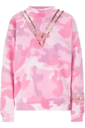 Collina Strada Sweatshirt camouflage et strass en coton