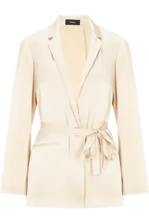 THEORY Veste ceinturée en satin
