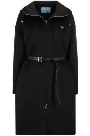 Prada Manteau à capuche en cashgora