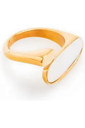 AU PRINTEMPS PARIS Bague en acier et nacre