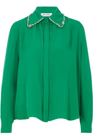 DICE KAYEK Chemise en soie avec détail cristaux sur col