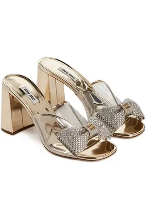 Miu Miu Sandales à talon avec détail noeud
