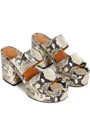 Chloé Mules en cuir embossé