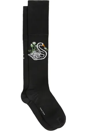 Simone Rocha Chaussettes hautes motif cygne