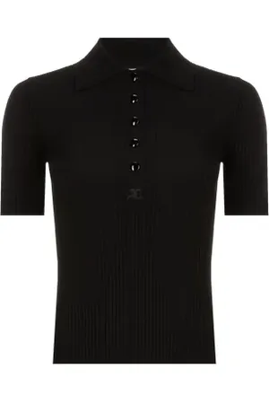Courrèges Polo manches courtes côtelé
