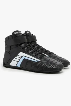 Prada Baskets montantes en cuir de veau