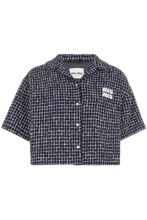 Miu Miu Chemisier en tweed à carreaux en laine