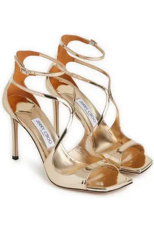Jimmy Choo Sandales à talon en cuir métallisé