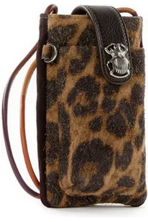 CLARIS VIROT Etui pour téléphone Double Marcus en cuir effet léopard