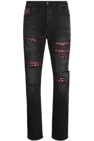 AMIRI Jean déchiré empiècements paisley