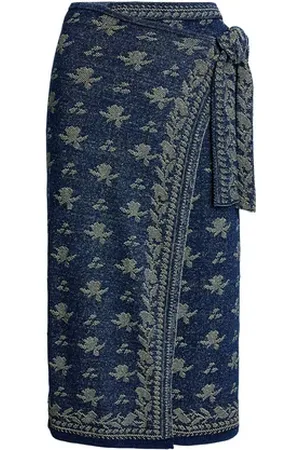 Ralph Lauren Jupe portefeuille fleurie en coton
