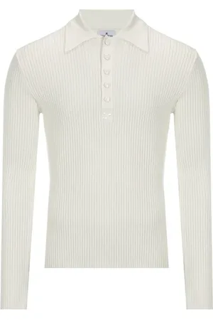 Courrèges Polo manches longues côtelé