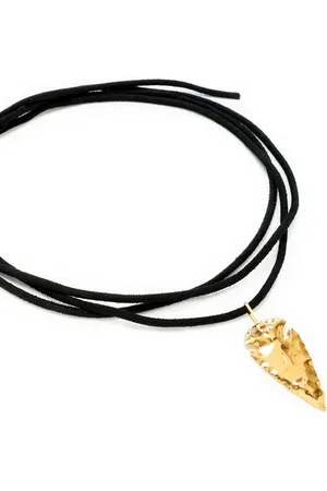 Hermina Athens Collier Sepia large avec corde en cuir