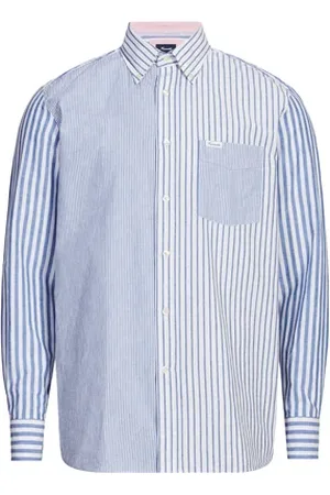 Façonnable Chemise rayée en coton et lin