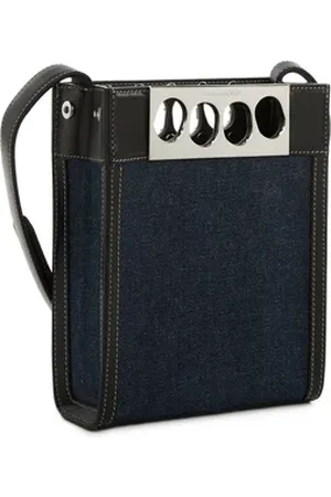 Alexander McQueen Sac à bandoulière en jean et cuir