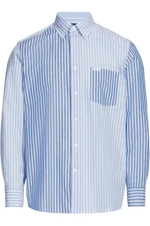 Façonnable Chemise rayée en coton et lin